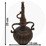 Brass 19Th Centuries Antique Oil Lamp, Antiques Table Diya, Deepam, Lamps, Deep, Deepam For Home Decor,Black, 10 Inch, 1 Piece