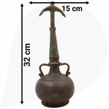Brass 19Th Centuries Antique Oil Lamp, Antiques Diya, Deepam, Lamps, Deepa, Deepam For Home Decor,Black, 13 Inch, 1 Piece
