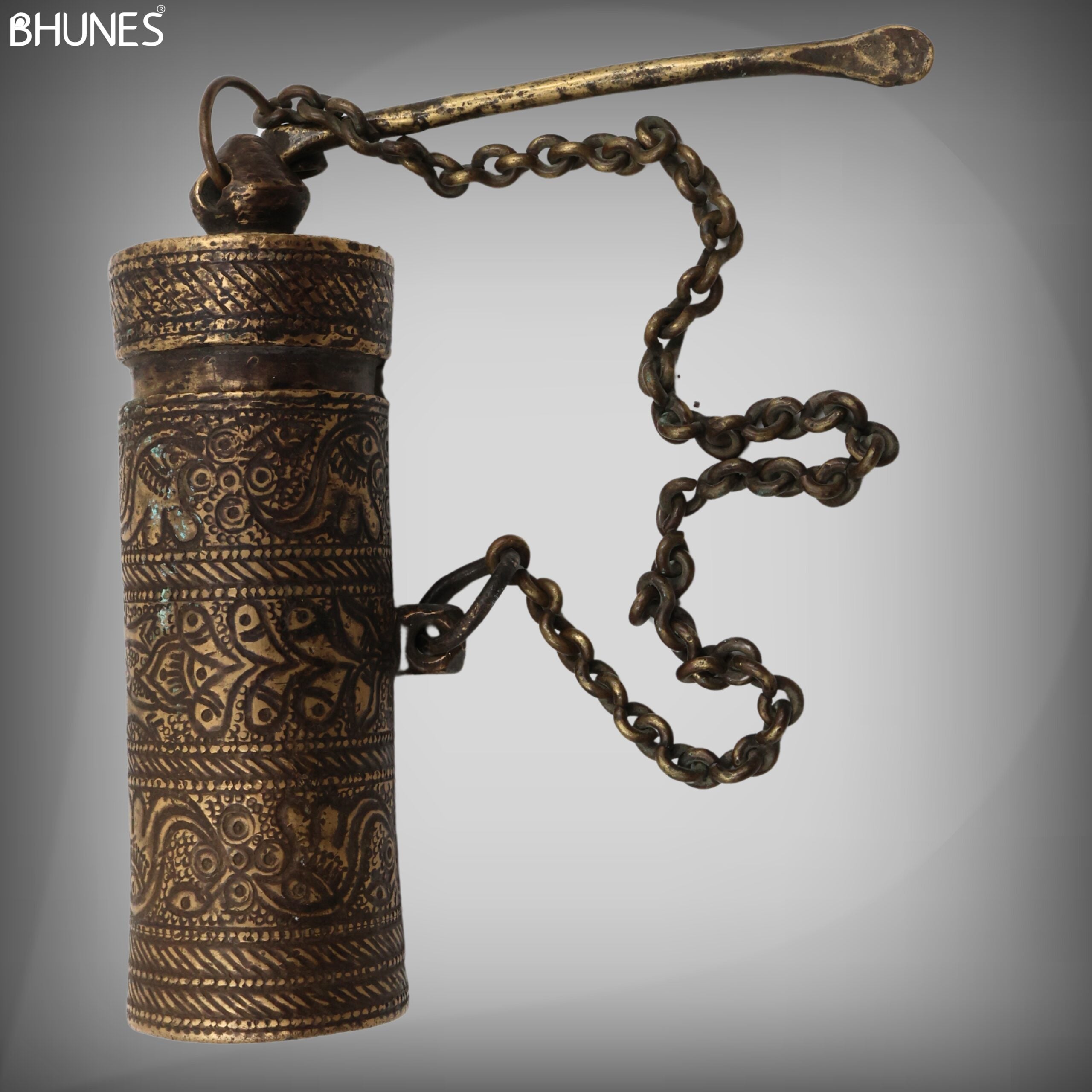 Brass Vintage Chunadani, Antique Betel Lime Paste Box, Chuna Dani, Limebox, Chuna Box