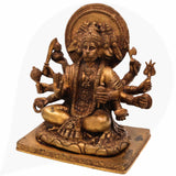 Panchmukhi Hanuman Brass Idol – Bajrangbali Maruti Anjaneya Pavanputra Murti for Home Temple Pooja & Vastu Decor,Gold, 9 Inch, 1 Piece