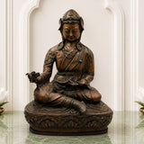 Handcrafted Brass Budha Lamba Idol | Budha Baba Murti | Shri Budha Lamba Maharaj Pital Moorti for Home, Temple & Pooja Decor,Brown, 18 Inch, 1 Piece
