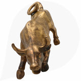 Brass Handmade Nandi Bull Idol – Vrishabha Basava Sculpture for Home, Temple & Office Decor,Gold, 7.5 Inch, 1 Piece