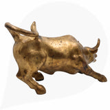 Brass Handmade Nandi Bull Idol – Vrishabha Basava Sculpture for Home, Temple & Office Decor,Gold, 7.5 Inch, 1 Piece