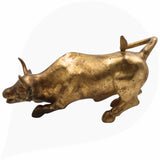 Brass Handmade Nandi Bull Idol – Vrishabha Basava Sculpture for Home, Temple & Office Decor,Gold, 7.5 Inch, 1 Piece
