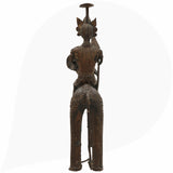 Brass Man on Bull Statue Peetal Pital Pittal Hitale Bastar Dhokra Tribal Art, Bullman Figurine Handcrafted Decor, Brown, 14 Inch, 1 Piece
