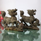Brass Chinese Foo Dog In Antique Look, Lion, Animal Sculpture