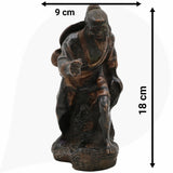 Brass Handcrafted Chinese Taoist Idol, Daoist Monk Priest Sage Statue, Spiritual Feng Shui Decor, Antique Taoist Master Figurine, Black, 7 Inch, 1 Piece
