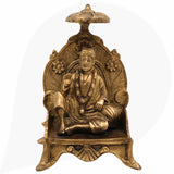 Brass Shirdi Sai Baba Idol Murti, Handcrafted Sai Nath Statue for Home, Temple, Puja, Office Decor & Spiritual Gift Murti,Gold, 8 Inch, 1 Piece