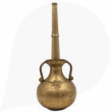 Brass Antique Oil Lamp Deepam,Traditional Kerala Nilavilakku Diya, Vintage Pital Peetal Temple Deepam, Gold, 13 Inch, 1 Piece