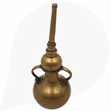 Antique Brass Oil Lamp, Traditional Kerala Nilavilakku Deepam, Handcrafted Peetal Pital Diya for Home Decor, Gold, 9.5 Inch, 1 Piece