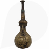 Brass Antique Oil Lamp,Traditional Diya, Kerala Nilavilakku, Vintage Brass Deepam, Handcrafted Diya, Black, 9.5 Inch, 1 Piece