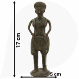 Brass Musical Man Idol, Dogra Art Sangeetwala Peetal Dhokra Sculpture for Home Decor & Collectors,Black, 7 Inch, 1 Piece
