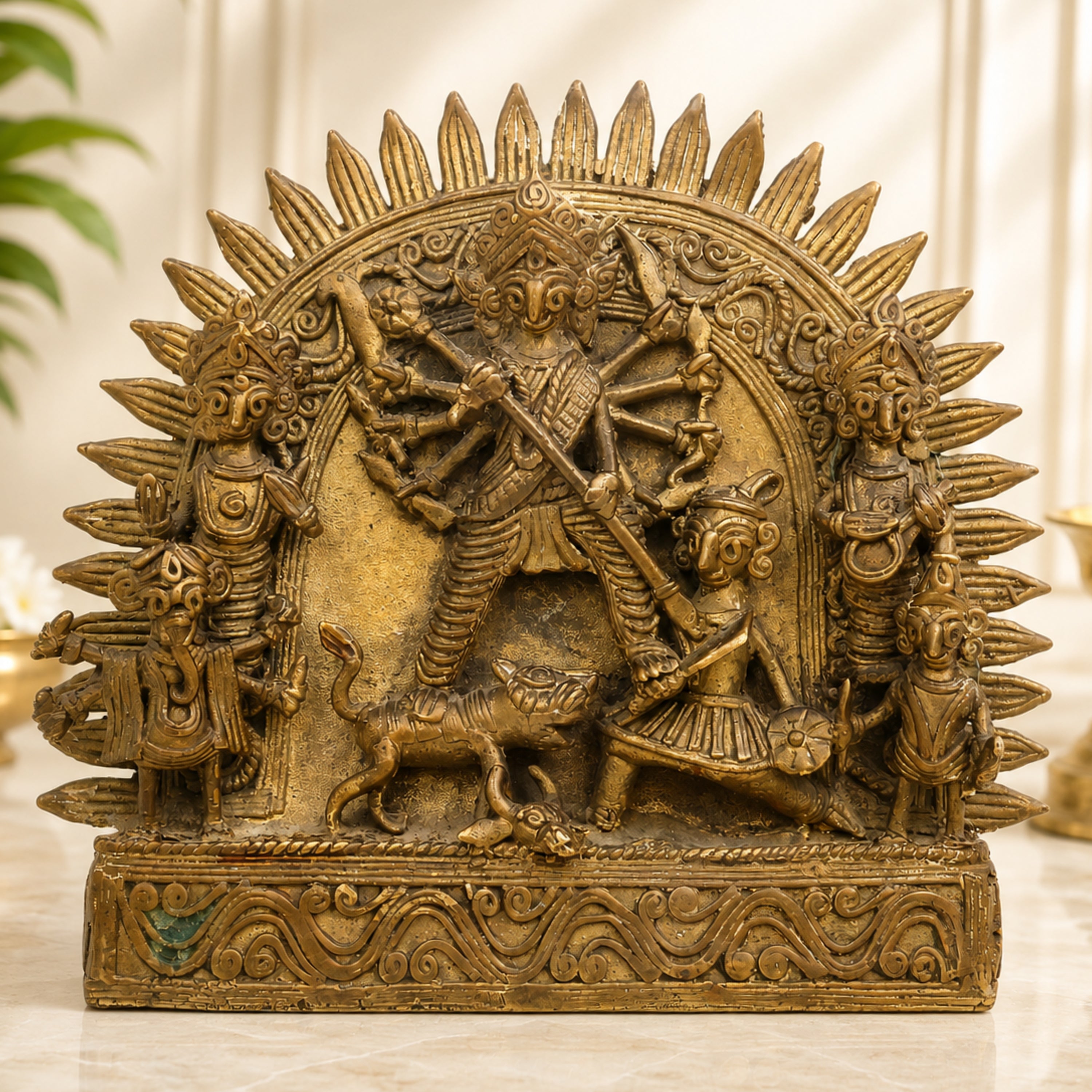 Brass Durga Idol