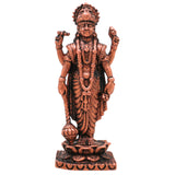 Copper Vishnu Antique Idol, Lord Narayan Statue , Sri Vishnu Ji Murti,Brown, 3 Inch, 1 Piece