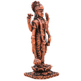 Copper Vishnu Antique Idol, Lord Narayan Statue , Sri Vishnu Ji Murti,Brown, 3 Inch, 1 Piece