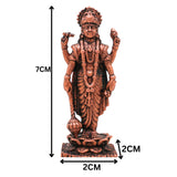 Copper Vishnu Antique Idol, Lord Narayan Statue , Sri Vishnu Ji Murti,Brown, 3 Inch, 1 Piece