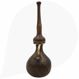 Brass Antique Oil Lamp, Traditional Diya, Kerala Nilavilakku, Pooja Deepam, Temple Lamp, Handcrafted Brass Deepam, Diya, Black, 11.5 Inch, 1 Piece