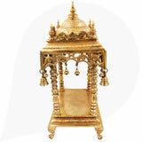Bhunes Brass Temple Mandir – Handmade Pooja Mandap for Home, Religious Decor, Puja Room, Brass Mandir for Pooja Decoration & Gifts, Gold, 21 Inch, 1 Piece