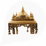 Bhunes Brass Temple Mandir – Handmade Pooja Mandap for Home, Religious Decor, Puja Room, Brass Mandir for Pooja Decoration & Gifts, Gold, 21 Inch, 1 Piece