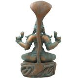 Handcrafted Bronze Manasadevi Idol, Authentic Panchaloha Manasa Mata Statue, Traditional South Indian Snake Goddess Murti for Temple & Pooja,Brown, 15.5 Inch, 1 Piece