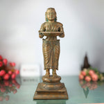 Handcrafted Bronze Deep Lakshmi Diya Lady Idol – Traditional Panchaloha Oil Lamp Holder Sculpture for Home, Temple & Puja Decor