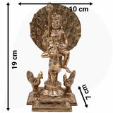 Panchaloha Lord Murugan Bronze Idol Sitting on Peacock – Skanda Subramanya Shanmukha Vel Murti for Home Temple Decor,Brown, 7.5 Inch, 1 Piece