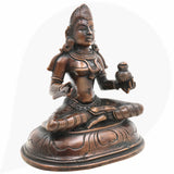 Bronze Handmade Annapurna Devi Idol – Handcrafted Panchaloha Statue for Home & Temple Decor Annaporna Murti, Brown, 5 Inch, 1 Piece