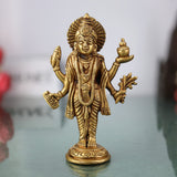 Handcrafted Brass Lord Dhanvantari Idol | Bhagwan Dhanwantari Murti – God of Ayurveda, Healing & Amrit Kalash Statue for Puja, Temple & Home Decor