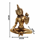 Handcrafted Brass Tara Maa Idol – Mahavidya Tara Devi | Ugra Tara | Neela Saraswati | Buddhist Hindu Goddess Statue for Pooja, Home Temple & Decor,Gold, 5.5 Inch, 1 Piece