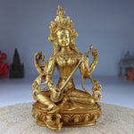 Tibetan Styled Brass Saraswati Idol