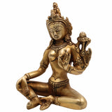 Handcrafted Brass Tara Maa Idol – Mahavidya Tara Devi | Ugra Tara | Neela Saraswati | Buddhist Hindu Goddess Statue for Pooja, Home Temple & Decor,Gold, 5.5 Inch, 1 Piece