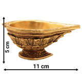 Bhunes Brass Diya Set of 2 – 2 Inch Handcrafted Designer Deepam, Pooja Lamps for Home Decor, Gold Finish, 2 Inch, 2 Piece