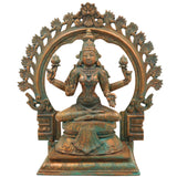 Panchaloha Handcrafted Mahalakshmi Idol in Bronze – Traditional Chola Art Sri Lakshmi | Kamala Devi Statue for Temple & Home Decor,Brown, 13.5 Inch, 1 Piece