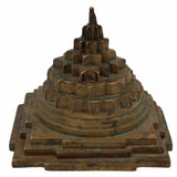 Bhunes Brass Shree Yantra, Antique Meru Chakra, Shri Yantra Vastu Pyramid, Spiritual Energy Symbol for Home, Temple, and Office Decor, Brown, 4 Inch, 1 Piece
