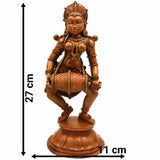 Bronze Musical Ladies Set, Folk Singers Sculptures, Handcrafted Panchaloha Figurines, Decorative Folk Art Statues, Traditional Brass Figures, Indian Handcrafted Folk Music Statues, Panchaloha Decorative Sculptures, Brown, 11 Inch, 1 Piece