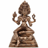 Handcrafted Bronze Mariamman Idol – Panchaloha Karumari Amman | Samayapuram Mari Mata | South Indian Grama Devata Statue, Gold, 10.5 Inch, 1 Piece