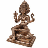 Handcrafted Bronze Mariamman Idol – Panchaloha Karumari Amman | Samayapuram Mari Mata | South Indian Grama Devata Statue, Gold, 10.5 Inch, 1 Piece