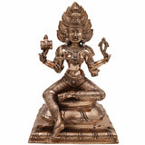Handcrafted Panchaloha Mariamman Idol – Bronze Grama Devata | Samayapuram Karumari Amman | South Indian Kuladeivam Statue for Temple & Home Decor, Gold, 10.5 Inch, 1 Piece