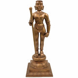 Bronze Palani Murugan Idol, Swaminatha Silai, Karthick Bhagawan, Subramanya, Shanmukha, Kumara, Subrahmanya Murti for Pooja, Brown, 14.5 Inch, 1 Piece