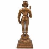 Bronze Palani Murugan Idol, Swaminatha Silai, Karthick Bhagawan, Subramanya, Shanmukha, Kumara, Subrahmanya Murti for Pooja, Brown, 14.5 Inch, 1 Piece