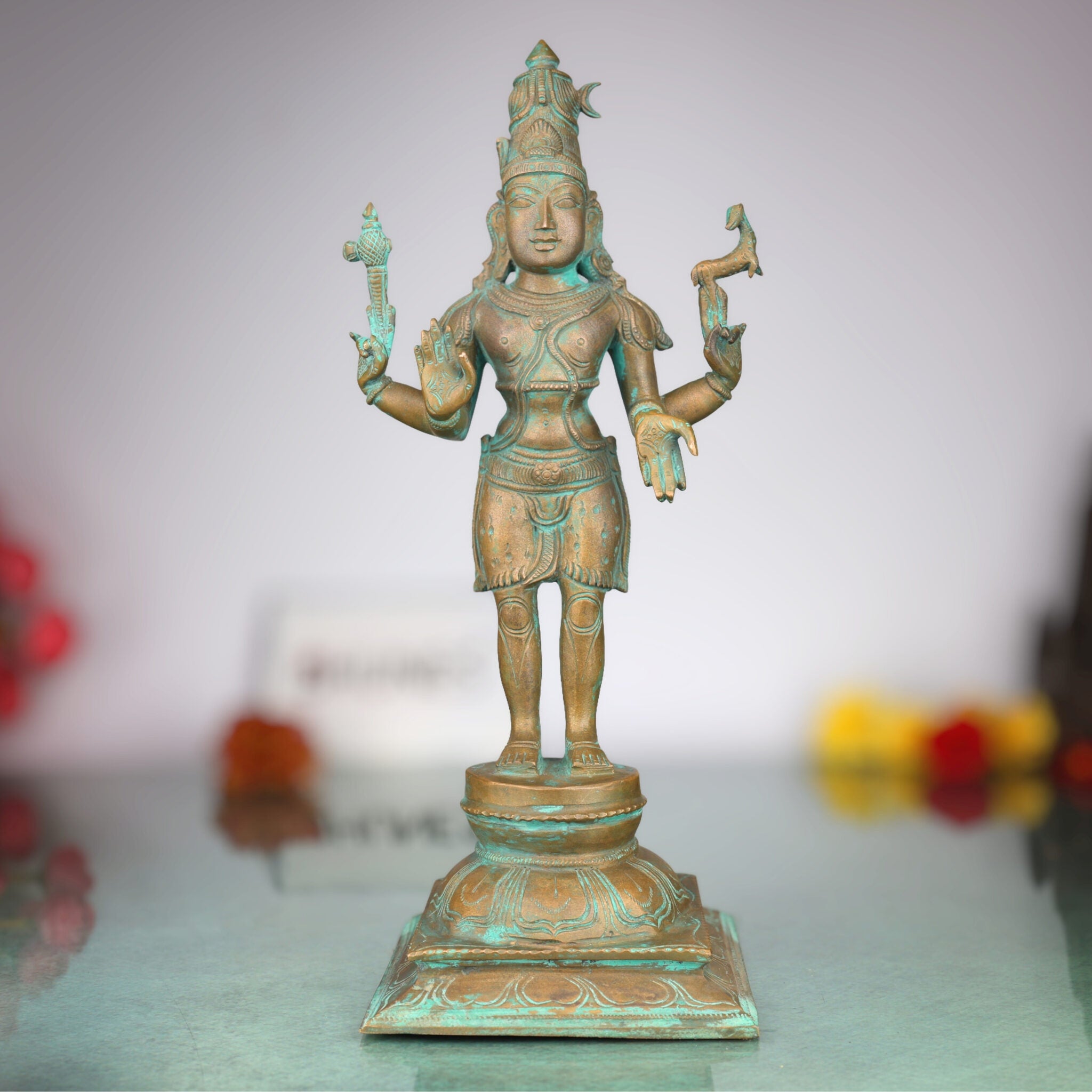 Handmade Panchaloha Bronze Shiva Idol