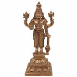 Handcrafted Panchaloha Bronze Vishnu Idol | Narayana Murti | Govinda, Madhava, Hari Statue | Traditional Wax Casting | 16cm,Gold, 6.5 Inch, 1 Piece
