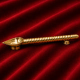 Brass Havan Spoon Sruva Darvi Homam Ladle for Homa Yagna Yagya Agnihotra Pooja Ritual Samagri Vedic Karmakanda Panchapatra Udharini Achamani Peetal Pital Pittalai Hittale Vengalam Kansya 40 cm, Gold, 16 Inch, 1 Piece