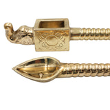 Brass Handcrafted Elephant Shaped Havan Spoons (Set of 2) – Traditional Yajna Achamani Sruva for Agnihotra & Vedic Rituals, Gold, 20 Inch, 2 Piece