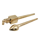 Brass Handcrafted Elephant Shaped Havan Spoons (Set of 2) – Traditional Yajna Achamani Sruva for Agnihotra & Vedic Rituals, Gold, 20 Inch, 2 Piece