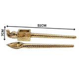 Brass Handcrafted Elephant Shaped Havan Spoons (Set of 2) – Traditional Yajna Achamani Sruva for Agnihotra & Vedic Rituals, Gold, 20 Inch, 2 Piece