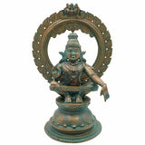 Bronze Ayyappa Swamy Idol – Lord Ayyappan Swami Murti for Pooja, Home Decor, and Temple, Brown, 11 Inch, 1 Piece