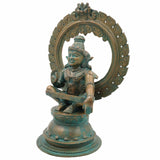 Bronze Ayyappa Swamy Idol – Lord Ayyappan Swami Murti for Pooja, Home Decor, and Temple, Brown, 11 Inch, 1 Piece