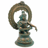 Bronze Ayyappa Swamy Idol – Lord Ayyappan Swami Murti for Pooja, Home Decor, and Temple, Brown, 11 Inch, 1 Piece