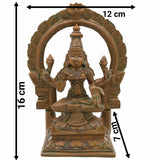 Panchaloha Lakshmi Idol – Handcrafted Bronze Dhanalakshmi Murti for Pooja, Home Decor & Temple, Brown, 6.5 Inch, 1 Piece